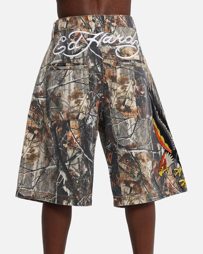 Ed Hardy Eagle Jorts Real Tree Camo