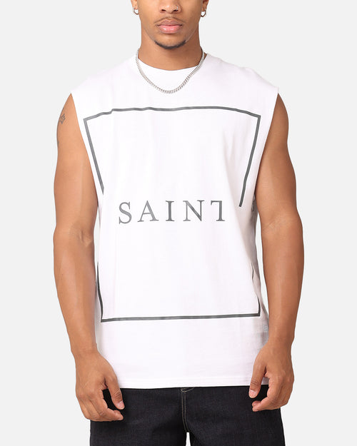 Saint Morta Division Oversized Muscle T-Shirt White/Black