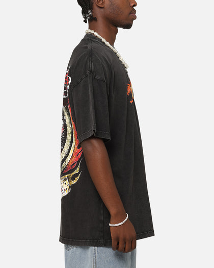 Ed Hardy Horse Power Vintage T-Shirt Black Acidwash