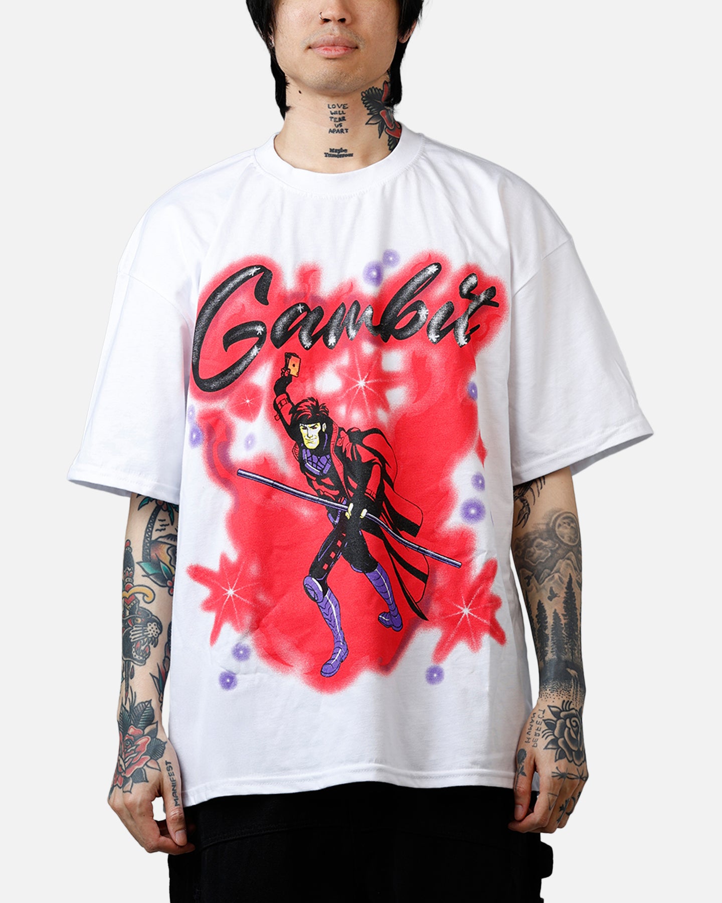 73Studio Marvel X-Men Gambit Airbrush T-Shirt White | Culture Kings US