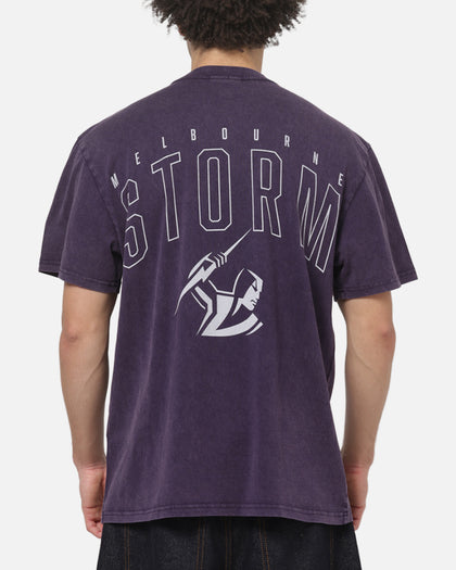 Bleacher Athletic Melbourne Storm NRL Attrition Washed T-Shirt Navy
