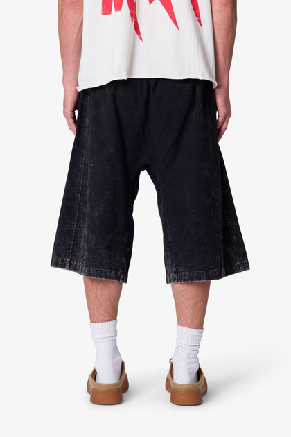 MNML Ultra Baddy Stripe Twill Short Washed Black