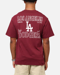 Majestic Athletic Los Angeles Dodgers Cassell Wordmark T-Shirt Maroon
