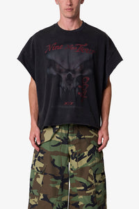 MNML Skull Cut-Off Tee Washed Black