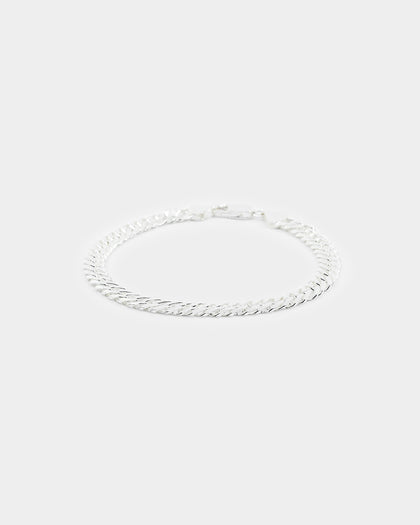 House Of Auric 6.4mm Double Curb Bracelet Sterling Silver