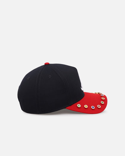 New Era Atlanta Braves 'Visor Embellishment' 9FORTY A-Frame Snapback Official Team Colors