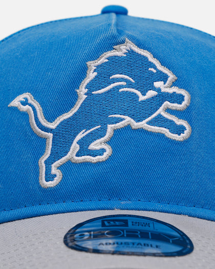 New Era Detroit Lions 'Washed Truckers' 9FORTY A-Frame Trucker Snapback Official Team Color