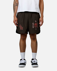 Saint Morta Hardcore Nylon Shorts Dark Brown