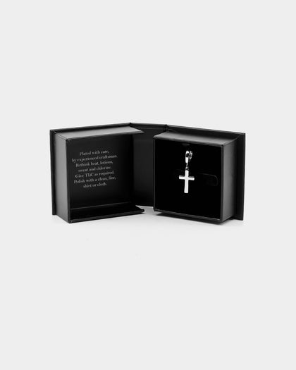 NXS Mini Cross Earring White Gold