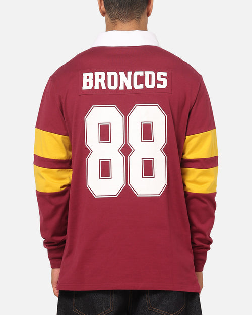 Bleacher Athletic Brisbane Broncos NRL Legacy Rugby Polo Shirt Maroon