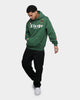 X-Large Pigment Dyed Puff Logo Pullover Hoodie Green