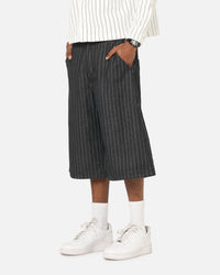 Ed Hardy Shinjuku Jorts Black Pinstripe