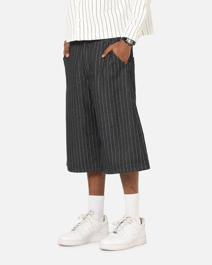 Ed Hardy Shinjuku Jorts Black Pinstripe