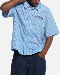 Ed Hardy Panther Button-Up Shirt Blue