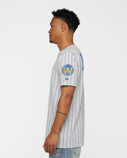 New Era Golden State Warriors Pinstripe T-Shirt Grey