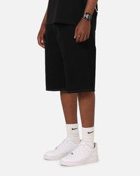 S Double Denim Standard Shorts Black Rinse