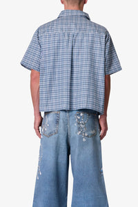 MNML Plaid Poplin Cropped Shirt