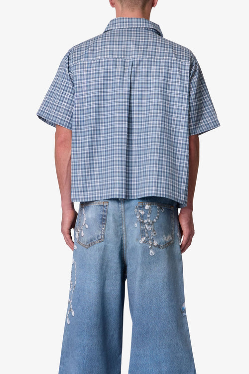 MNML Plaid Poplin Cropped Shirt