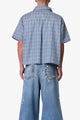 MNML Plaid Poplin Cropped Shirt
