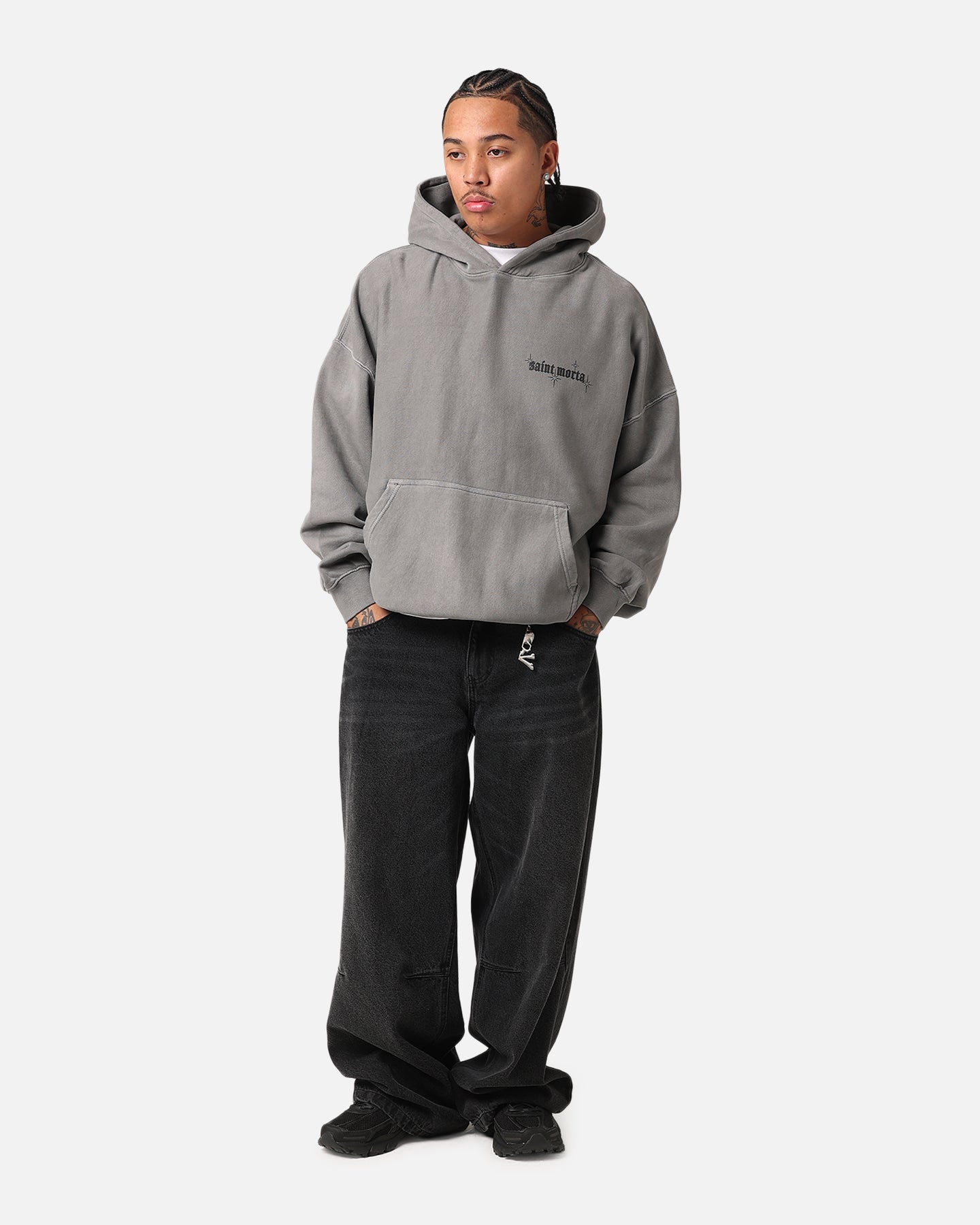 Saint Morta Ethereal Hoodie Washed Charcoal | Culture Kings US