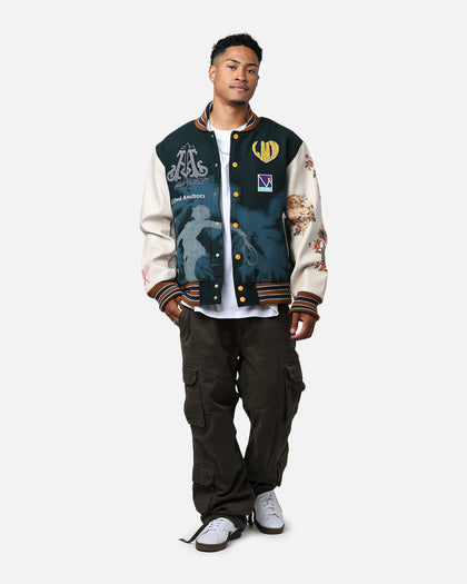 Lifted Anchors "Kournikova" Varsity Tennis Jacket Deep Green