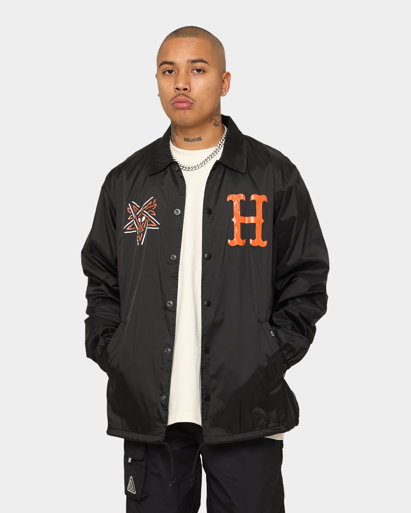 HUF X Thrasher Split Coaches Jacket Black | Culture Kings US