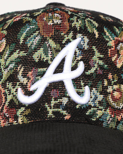 New Era Atlanta Braves 'Floral Tapestry' 9FORTY A-Frame Snapback Tapestry/Black