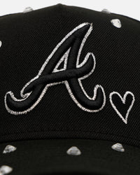 New Era Atlanta Braves 'Black Satin Hearts' 9FORTY A-Frame Snapback Black