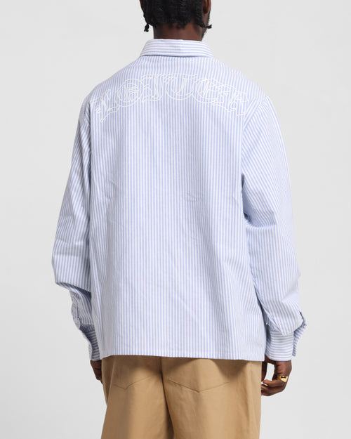 Loiter Chopper Long Sleeve Shirt Blue/White