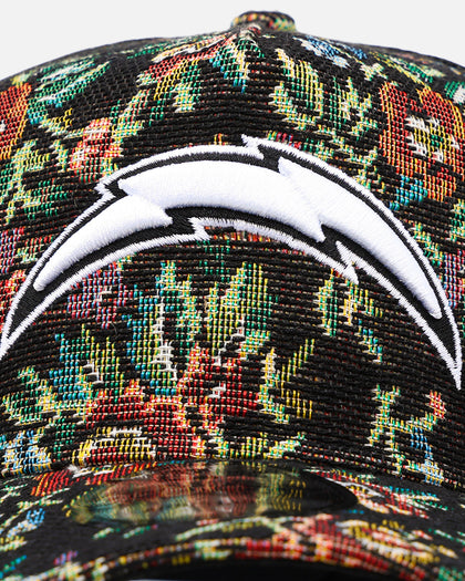 New Era Los Angeles Chargers 'Black Floral Tapestry' 9FORTY A-Frame Trucker Snapback Tapestry