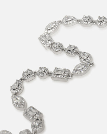 Saint Morta Iced Cluster Chain Iced White Gold