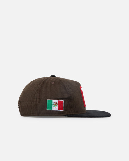 New Era Mexico National Baseball Team 'Mexican Cord Golfer' Corduroy Golfer Snapback Brown/Black