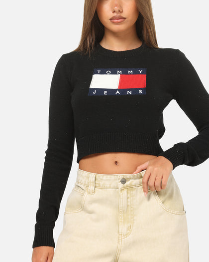 Tommy Jeans Women's TJW Sparkle Flag Sweater Black