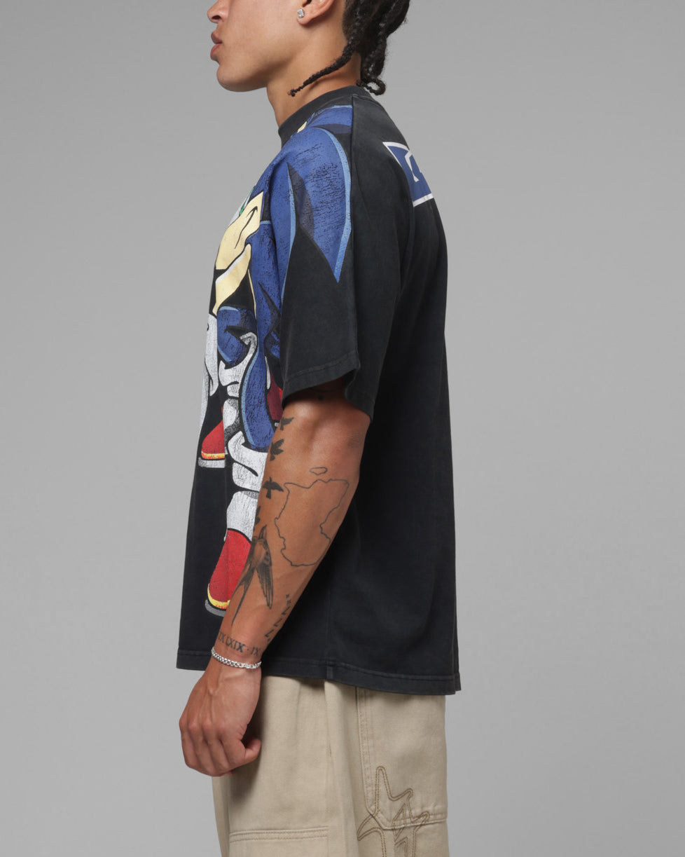 Loiter x Sonic The Hedgehog Vintage T-Shirt Black | Culture Kings US