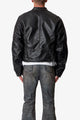 MNML Leather Moto Jacket Black