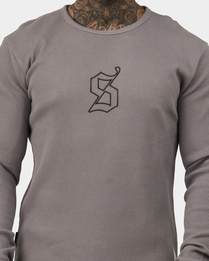 Saint Morta Icon Waffle Long Sleeve T-Shirt Grey/Black
