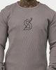 Saint Morta Icon Waffle Long Sleeve T-Shirt Grey/Black