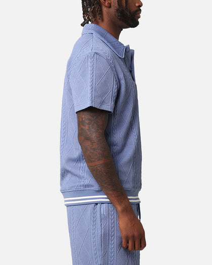 XXIII Danny Knit Polo Shirt Floral Blue