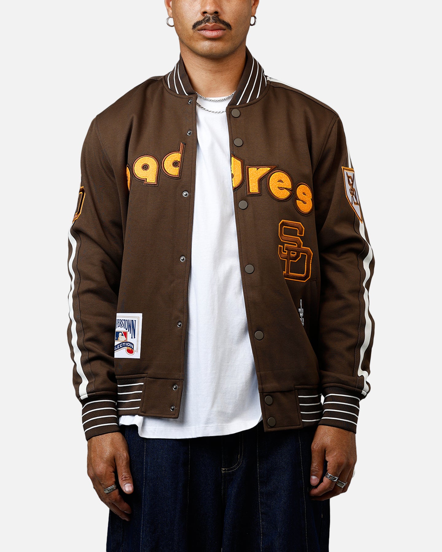 San Diego Padres スタジャン ブラウン Pro Standard San Diego Padres Double Knit Jacket Brown | Culture