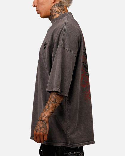 The Anti Order Oni Mockneck T-Shirt Washed Charcoal