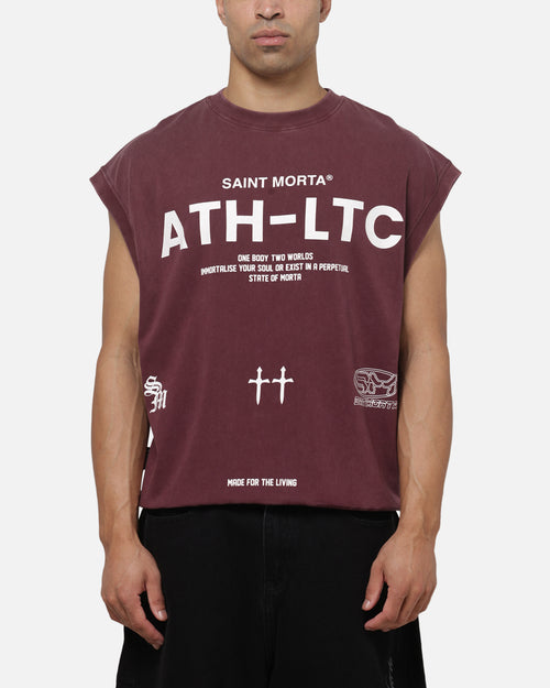 Saint Morta Athletc Cut Off Sweat T-Shirt Pigment Washed