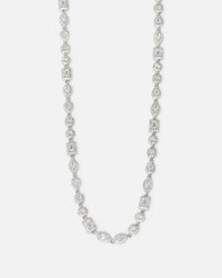 Saint Morta Iced Cluster Chain Iced White Gold