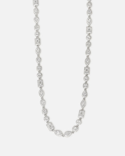 Saint Morta Iced Cluster Chain Iced White Gold