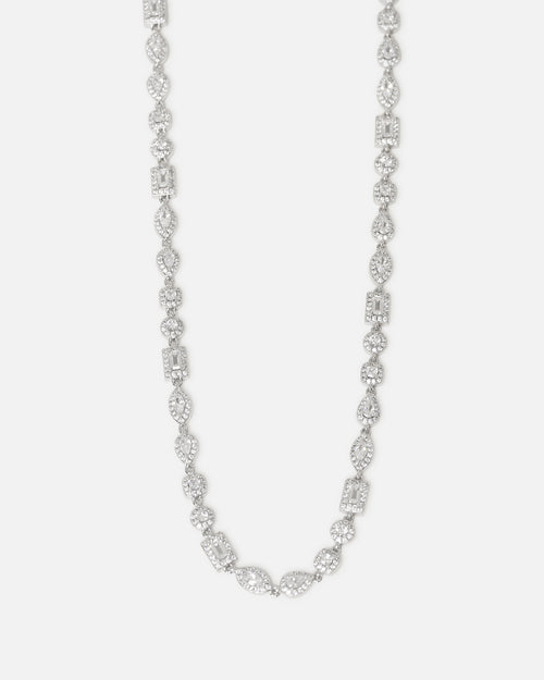 Saint Morta Iced Cluster Chain Iced White Gold