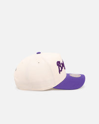 Mitchell & Ness Atlanta Braves 'Chainstitch Wordmark' Pro Pinch Snapback Purple