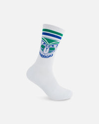 Foot-ies New Zealand Warriors Crew Socks 2 Pack White/Blue