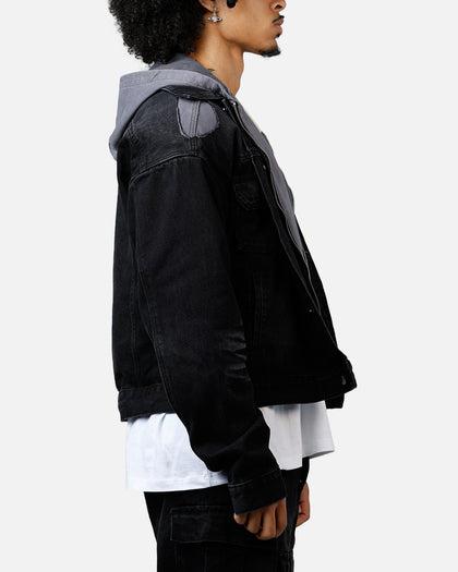 MNML Denim Dissolved Trucker Jacket Black/Grey