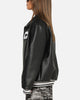 Carre Vegan Leather Varsity Jacket Black/White