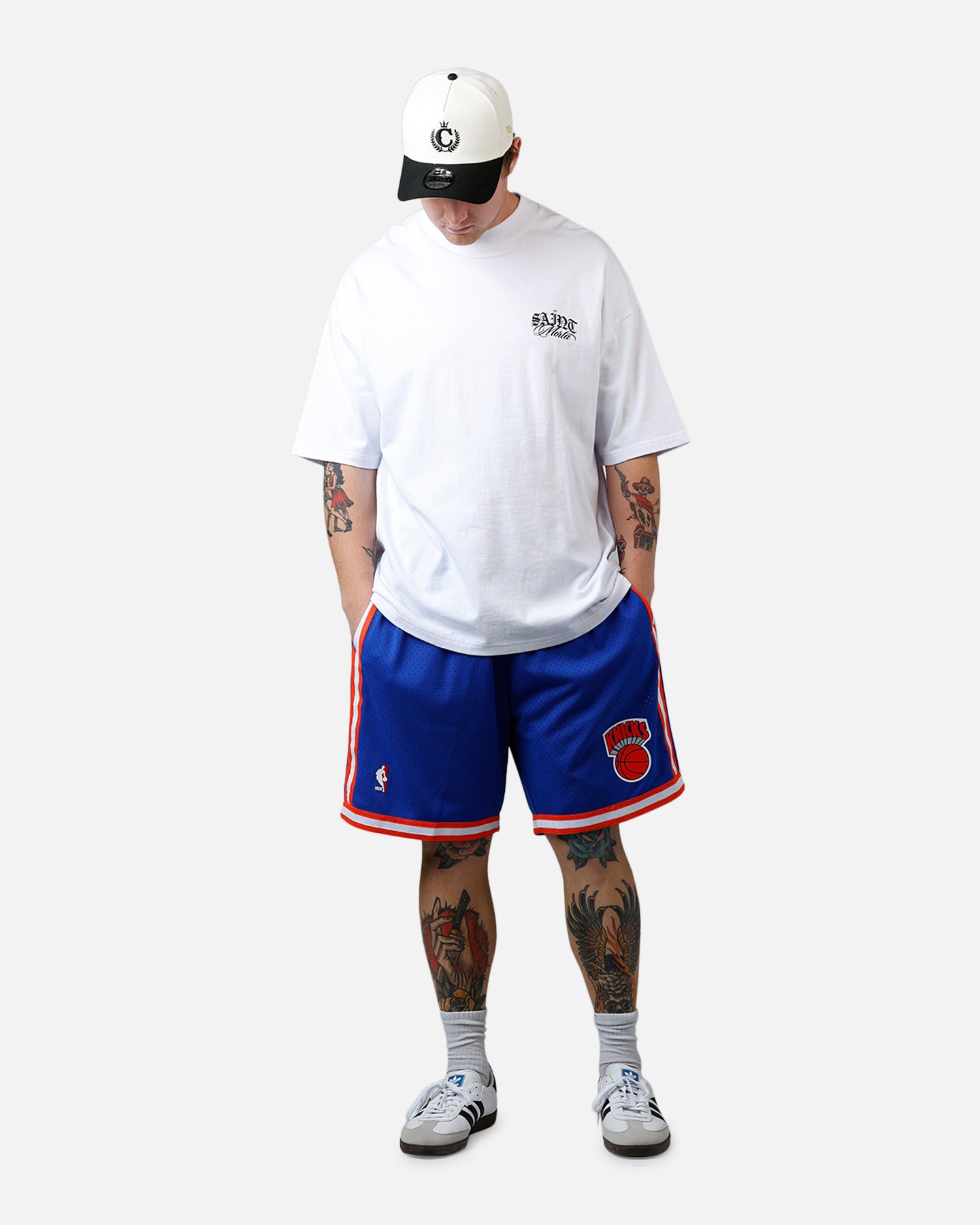 ショートパンツ MITCHELL & NESS SWINGMAN SHORTS KNICKS Mitchell & Ness New York Knicks 91-92' Swingman Shorts Blue