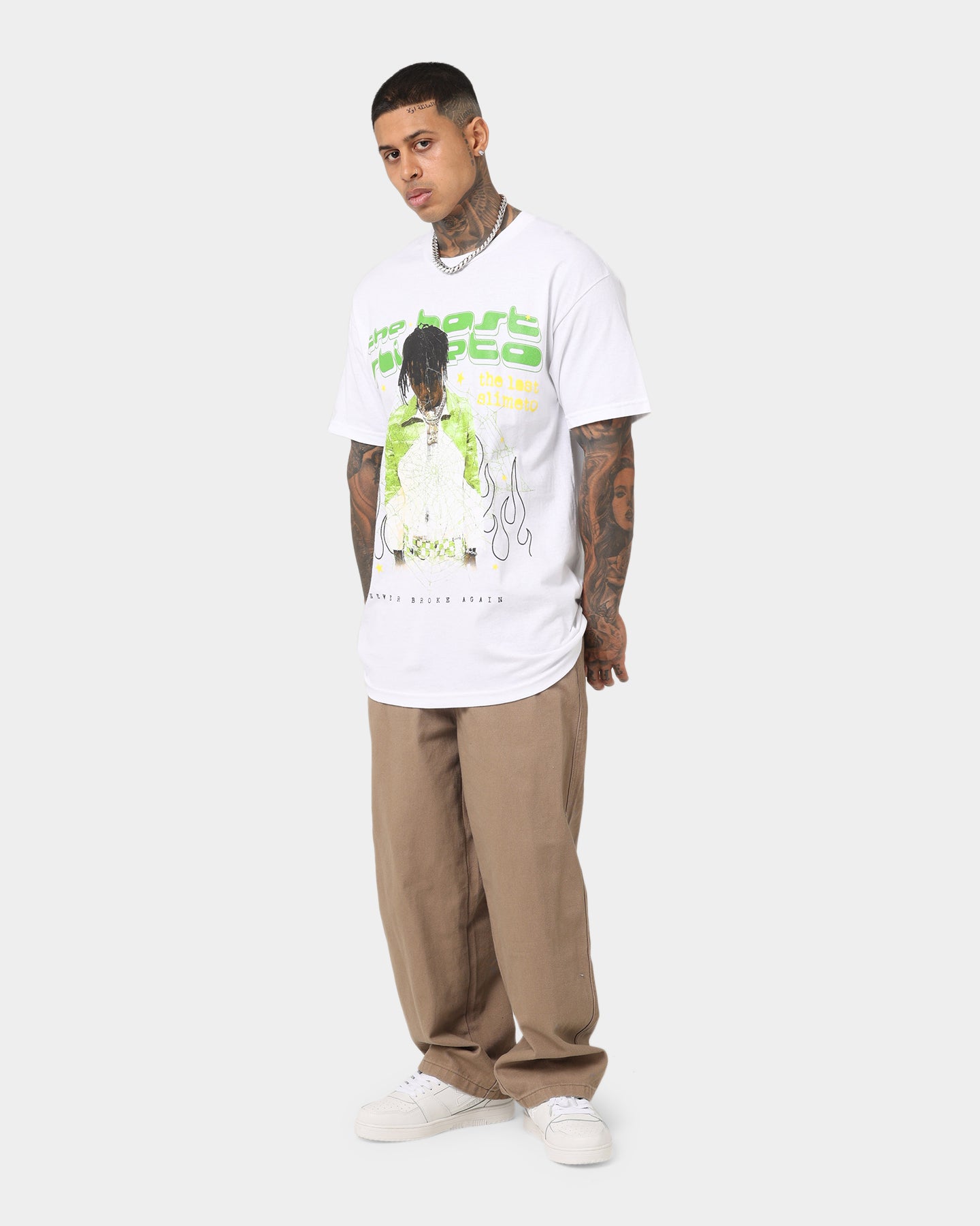 NBA Youngboy Lime Spider T-Shirt White | Culture Kings US